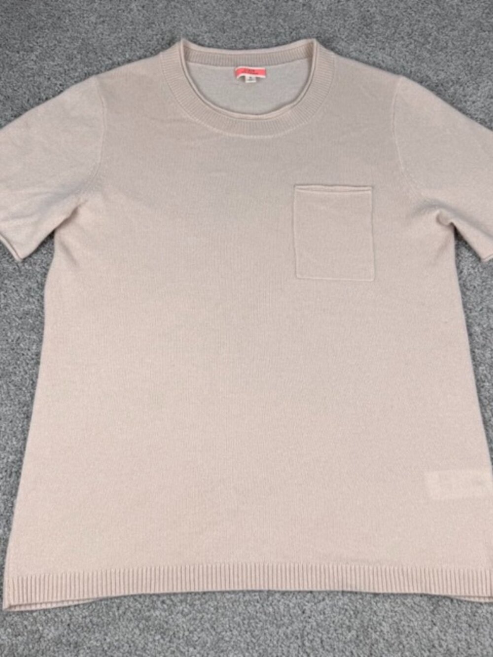 J. Crew 100% Cashmere Oversized Short Sleeve T-Shirt Top Sweater Sz Small BA366
